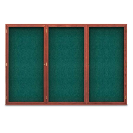 United Visual Products Sliding Door Indoor Enclosed Corkboard, 7 UV9028ACSH-GOLD-DBURGU